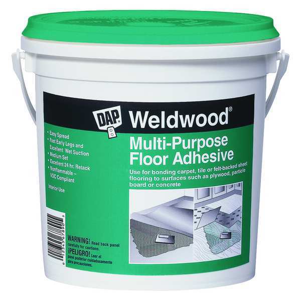 Floor Adhesive, Multi-Purpose Floor Series, Off-White, 1 qt, Pail