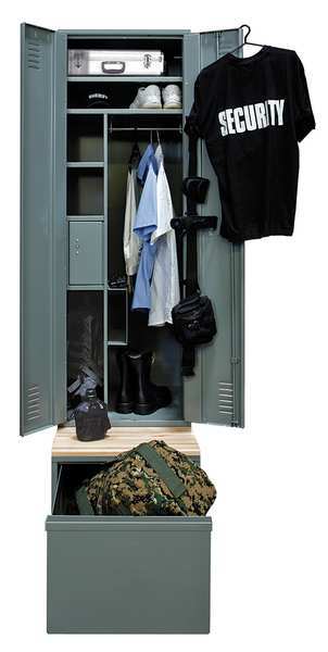 Wardrobe Locker, 24 in W, 36 in D, 90 in H, (1) Tier, (1) Wide, Dark Gray