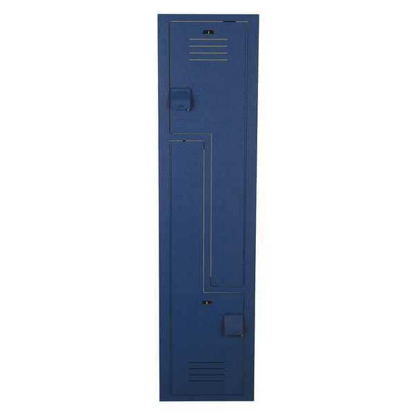 Wardrobe Z Locker, 18 in W, 18 in D, 72 in H, (1) Wide, (2) Openings, Deep Blue