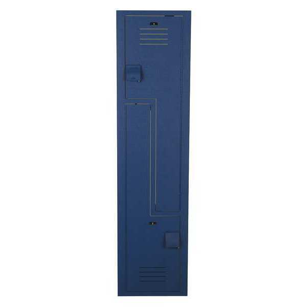 Wardrobe Z Locker, 15 in W, 15 in D, 72 in H, (1) Wide, (2) Openings, Deep Blue