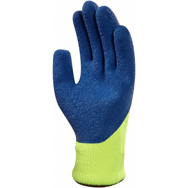 Hi-Vis Cut Resistant Coated Gloves, A3 Cut Level, Natural Rubber Latex, XL, 1 PR