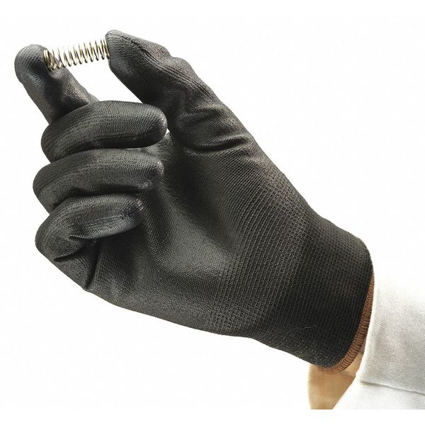 Polyurethane Coated Gloves, Palm Coverage, Black, 2XL, PR