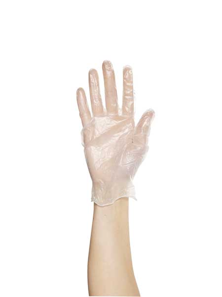 Vinyl Disposable Gloves, PVC, Powder Free, Clear, M, 100 PK