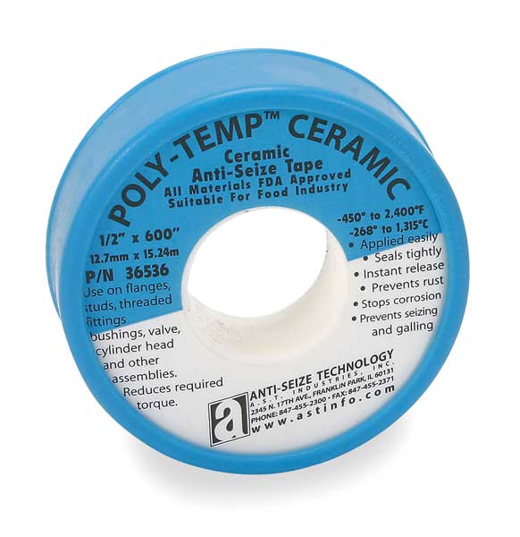 Antiseize Tape, 3/4 In. W, 600 In. L