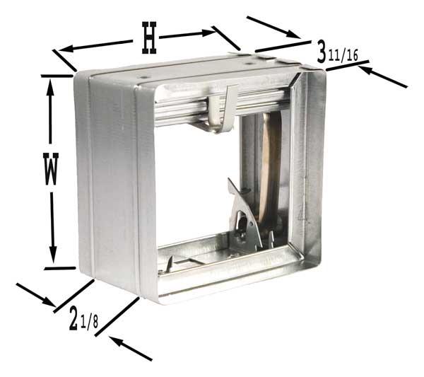 Square Fire Damper, 17-3/4 In. W