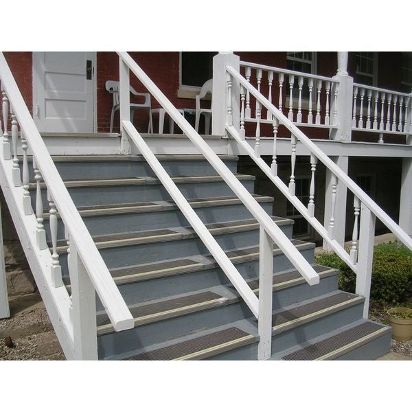 Stair Tread, Blk/Ylw, 54in W, Extruded Alum