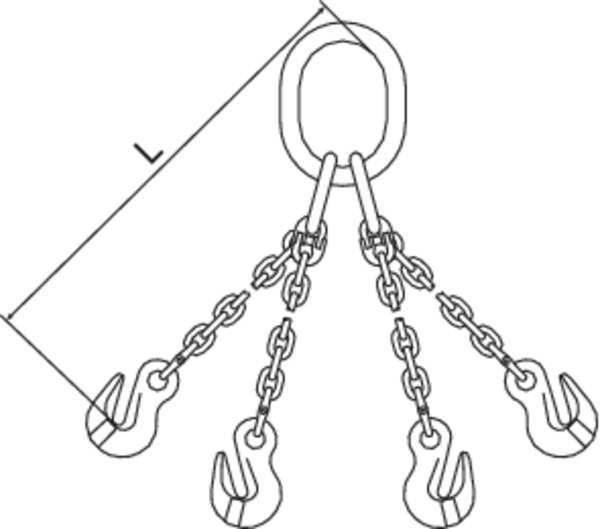 Chain Sling, G120, QOG, Alloy Steel, 10 ft L