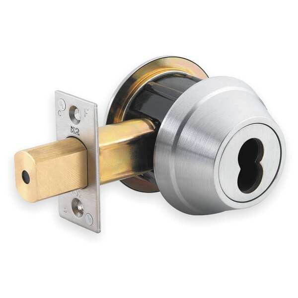 Deadbolt Less Cylinder, HD, Satin Chrome