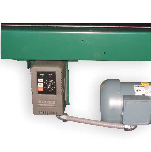 Slider Bed Belt Conveyor, 21 ft L, 34 1/2 in W, 350 lb Load Capacity