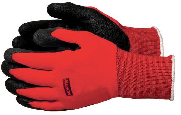 Foam Nitrile Coated Gloves, NorthFlex Red, Palm Coverage, Abrasion Level 4, Red/Gray, L, 1 Pair
