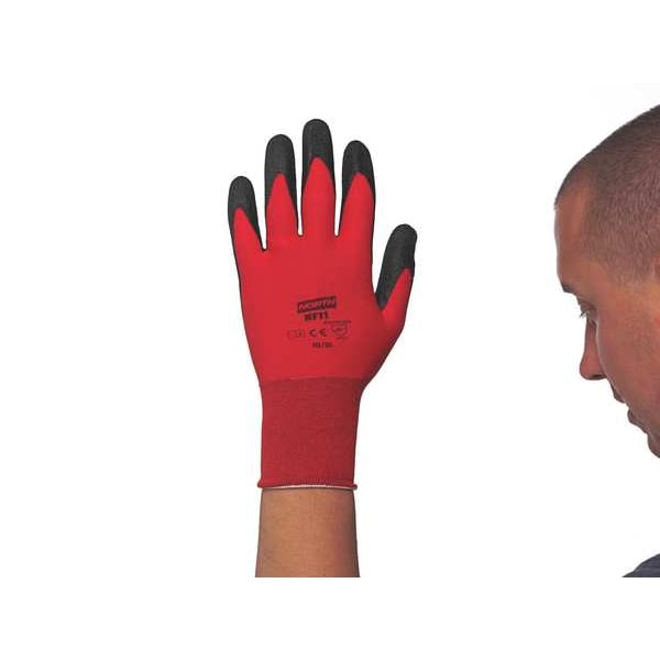 PVC Coated Gloves, 3/4 Dip Coverage, Red, 2XL, PR