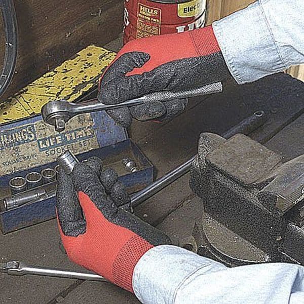 PVC Coated Gloves, 3/4 Dip Coverage, Red, 2XL, PR