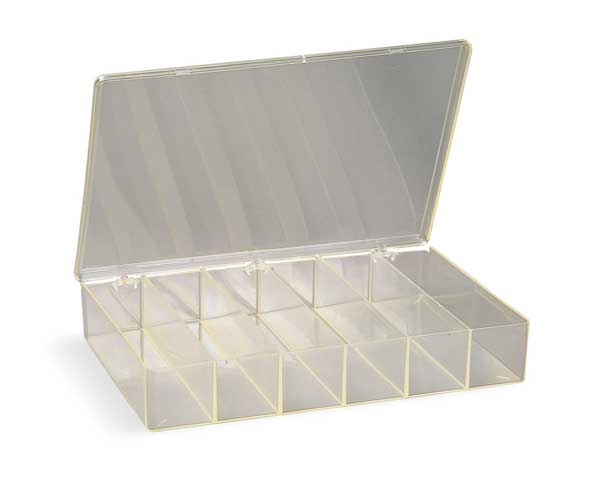 Compartment Box with 6 compartments, Plastic, 2 13/16 in H x 8-1/2 in W