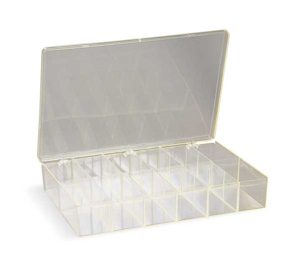 Compartment Box with 12 compartments, Plastic, 2 13/16 in H x 8-1/2 in W