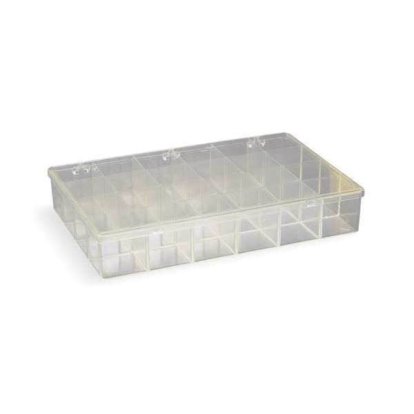Compartment Box with 24 compartments, Plastic, 2 13/16 in H x 8-1/2 in W