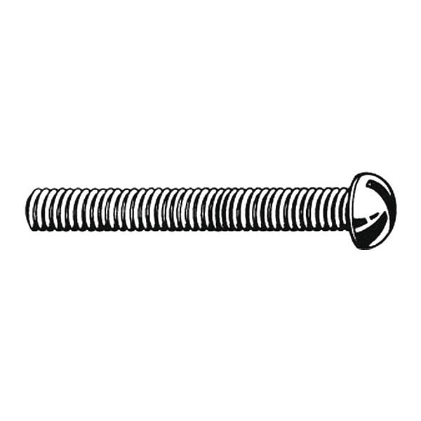 #8-32 x 2 in Slotted Round Machine Screw, Plain Brass, 50 PK