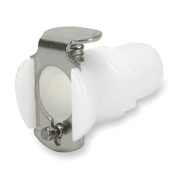 Inline Coupler, Acetal, Shut-Off, MNPT