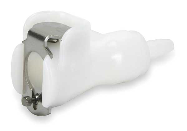 Inline Coupler, Acetal, Shut-Off, Barbed