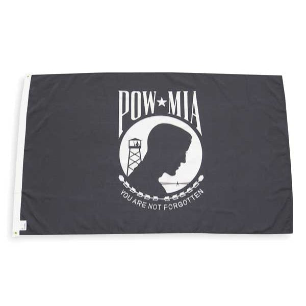 Pow Mia Flag, 3x5 Ft, Nylon, You are not forgotten, Black
