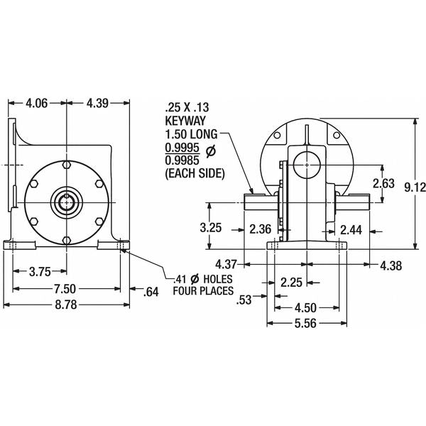 Speed Reducer, C-Face, 56C, 10:1