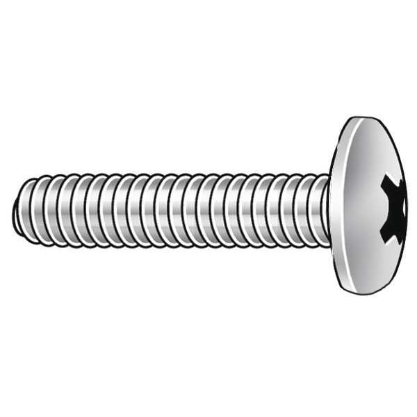 #6-32 x 1/4 in Phillips Truss Machine Screw, Plain 18-8 Stainless Steel, 100 PK