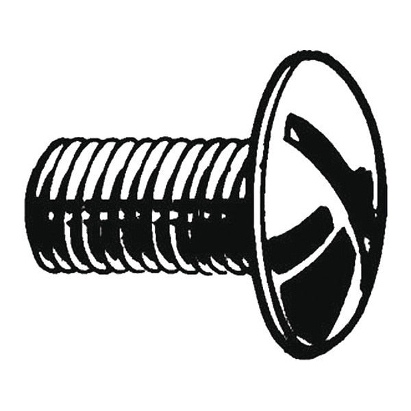 #6-32 x 3/8 in Slotted Truss Machine Screw, Plain 18-8 Stainless Steel, 100 PK