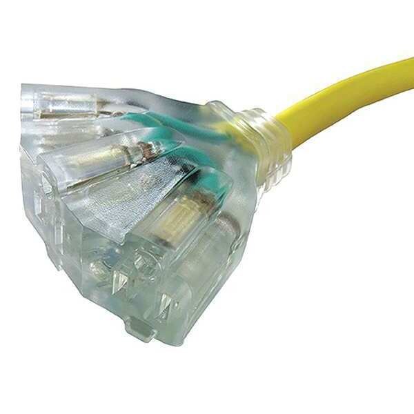 50 ft. 14/3 3-Outlet Lighted Extension Cord SJTW