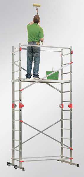 Portable Scaffold, Aluminum, 7 ft 6 in Platform Height