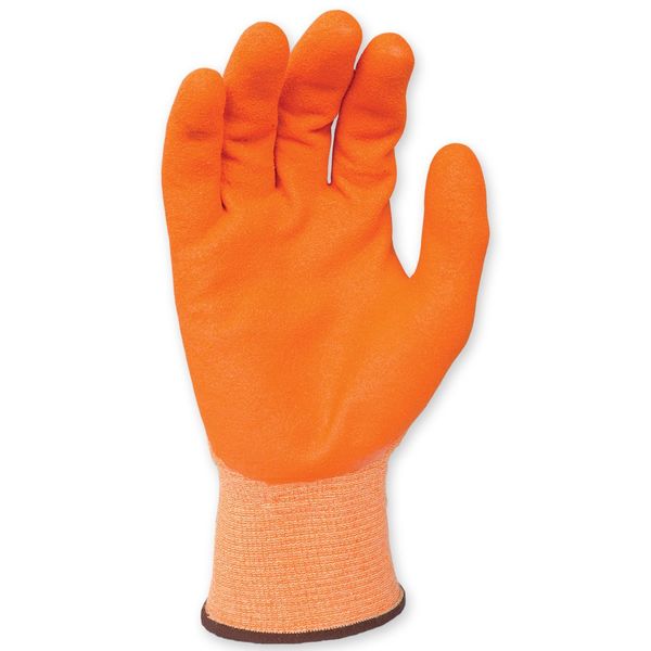 Hi-Vis Cut Resistant Coated Gloves, A2 Cut Level, Neoprene/Nitrile, 9, 1 PR