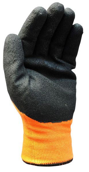 Hi-Vis Cut Resistant Coated Gloves, A2 Cut Level, Nitrile, 11, 1 PR