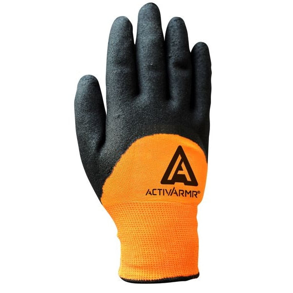 Hi-Vis Cut Resistant Coated Gloves, A2 Cut Level, Nitrile, 10, 1 PR