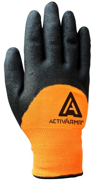 Hi-Vis Cut Resistant Coated Gloves, A2 Cut Level, Nitrile, 9, 1 PR