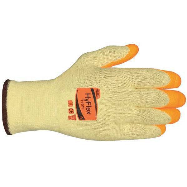 Hi-Vis Cut Resistant Coated Gloves, A5 Cut Level, Nitrile, XS, 1 PR