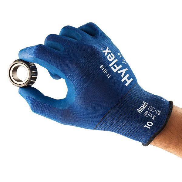 Foam Nitrile Coated Gloves, Palm Coverage, Blue, 8, PR