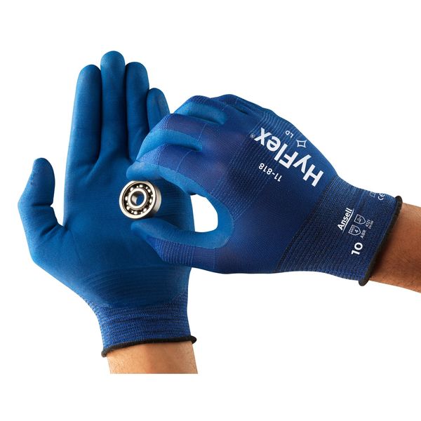 Foam Nitrile Coated Gloves, Palm Coverage, Blue, 7, PR