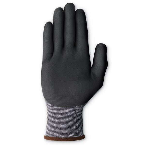 Foam Nitrile Coated Gloves, Palm Coverage, Black/Gray, 7, PR