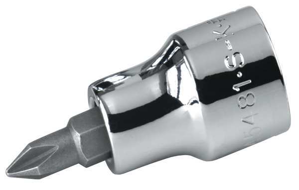 #0 Tip, Socket Bit, SAE 1/4 in Drive
