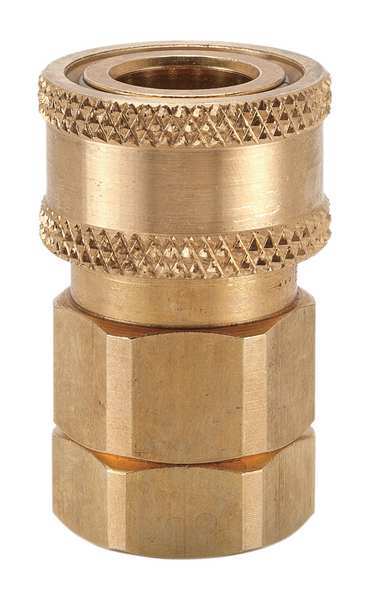 Hydraulic Quick Connect Hose Coupling, Brass Body, Sleeve Lock, 3/4