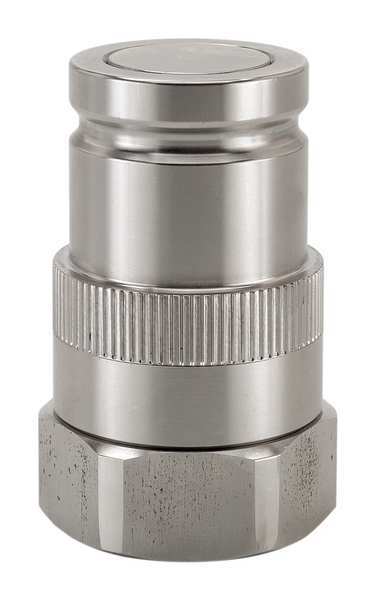 Hydraulic Quick Connect Hose Coupling, 316 Stainless Steel Body, Ball Lock, 9/16