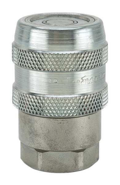 Hydraulic Quick Connect Hose Coupling, Steel Body, Push-to-Connect Lock, 3/4
