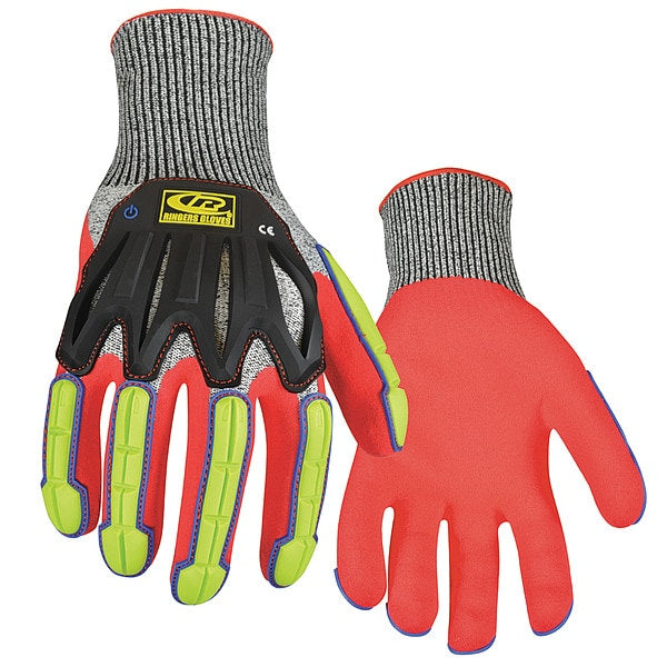 Cut Resistant Gloves, 2XL, Black/Hi-Vis, PR