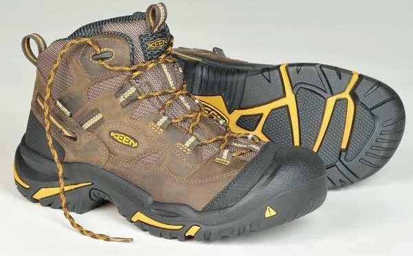 Size 10-1/2 EE Men's Hiker Boot Steel Work Boot, Brown