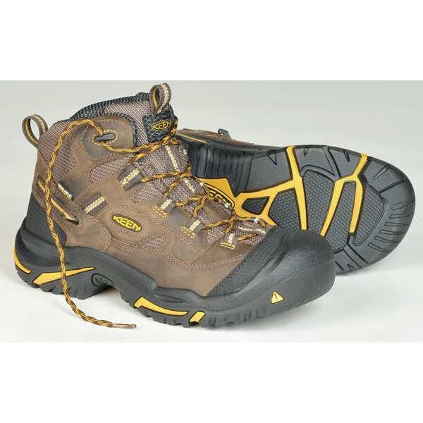 Size 8-1/2 Men's Hiker Boot Steel Work Boot, Brown