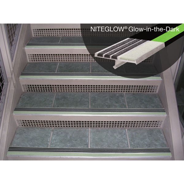 Stair Nosing, Black, 36in W, Extruded Alum, M231BFNGBLA3