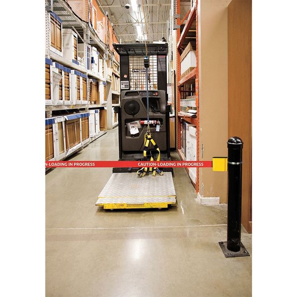 Warehouse Barrier, 25ft Black/Yellow Belt