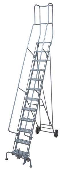 202 in H Steel Rolling Ladder, 16 Steps