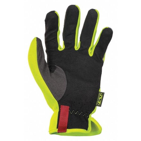 Hi-Vis Mechanics Gloves, L, Yellow, Anatomically Designed Two-Piece, Trekdry(R)