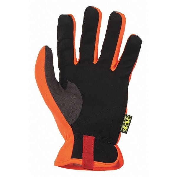 Hi-Vis Mechanics Gloves, L, Yellow, Anatomically Designed Two-Piece Palm, Trekdry(R)