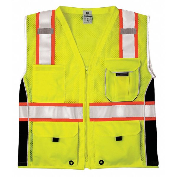 5X Black Panels Safety Vest, Lime