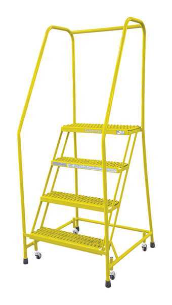 70 in H Steel Rolling Ladder, 4 Steps
